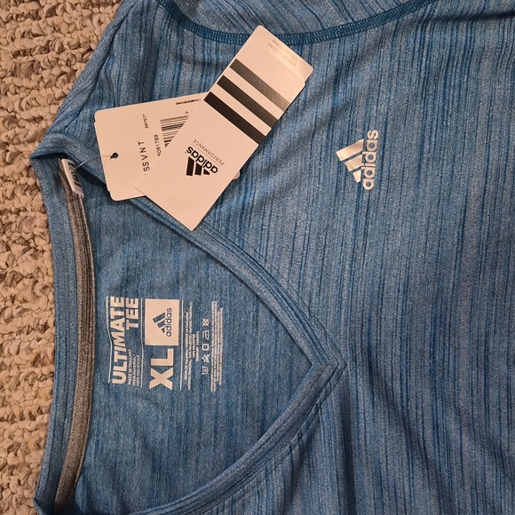 Adidas Climalite University Blue Ultimate Tee Shirt V Neck size XL Women’s - Picture 2 of 3